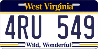 WV license plate 4RU549