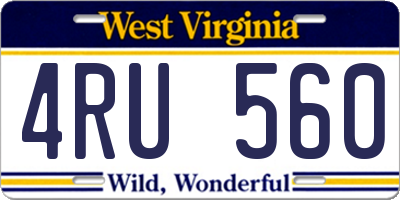 WV license plate 4RU560