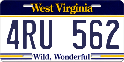 WV license plate 4RU562
