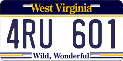WV license plate 4RU601