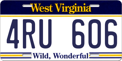 WV license plate 4RU606