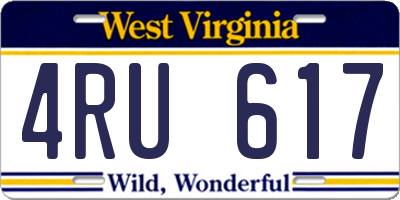 WV license plate 4RU617