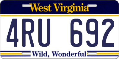 WV license plate 4RU692