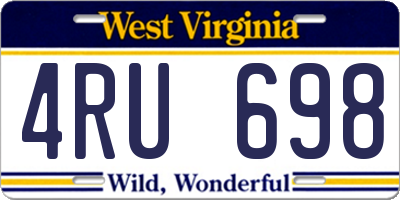 WV license plate 4RU698
