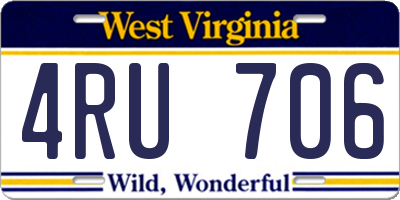 WV license plate 4RU706