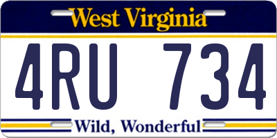 WV license plate 4RU734