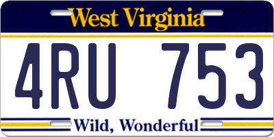 WV license plate 4RU753