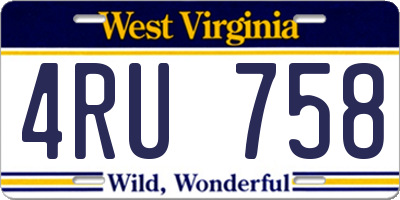 WV license plate 4RU758