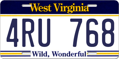 WV license plate 4RU768