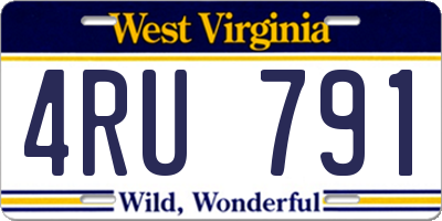 WV license plate 4RU791