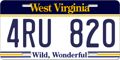 WV license plate 4RU820