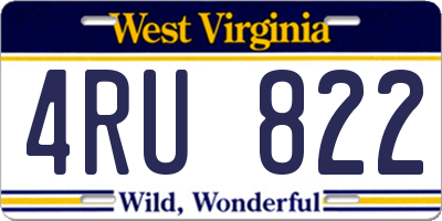 WV license plate 4RU822