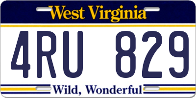 WV license plate 4RU829