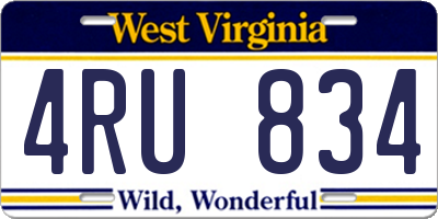 WV license plate 4RU834