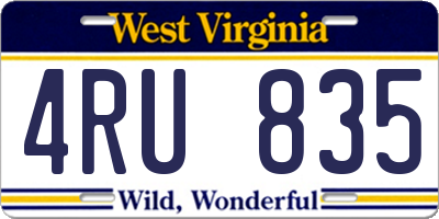 WV license plate 4RU835