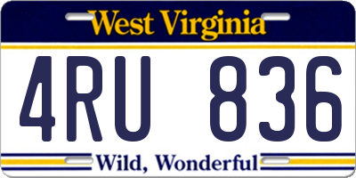 WV license plate 4RU836