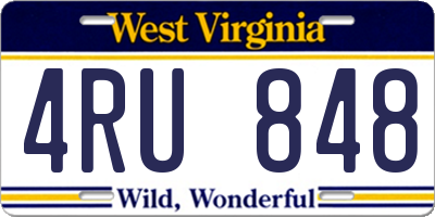 WV license plate 4RU848