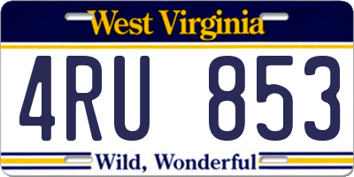 WV license plate 4RU853