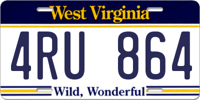 WV license plate 4RU864