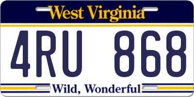 WV license plate 4RU868