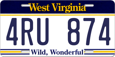 WV license plate 4RU874