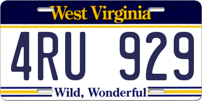 WV license plate 4RU929