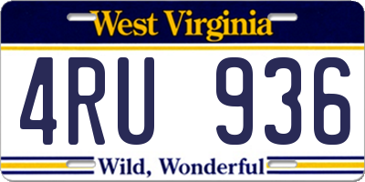 WV license plate 4RU936