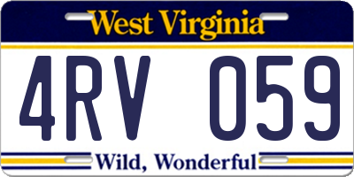WV license plate 4RV059