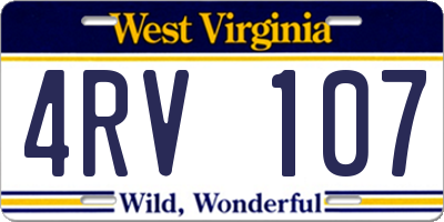 WV license plate 4RV107