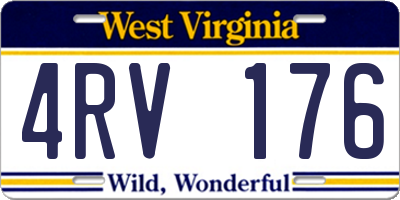 WV license plate 4RV176