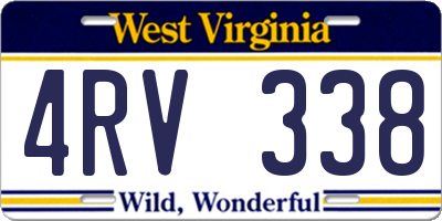 WV license plate 4RV338