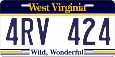 WV license plate 4RV424