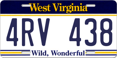 WV license plate 4RV438
