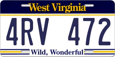 WV license plate 4RV472