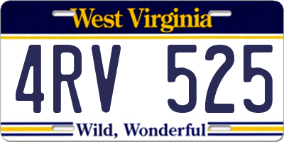 WV license plate 4RV525
