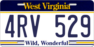WV license plate 4RV529