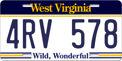 WV license plate 4RV578