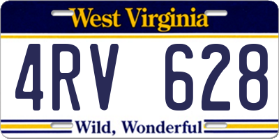 WV license plate 4RV628