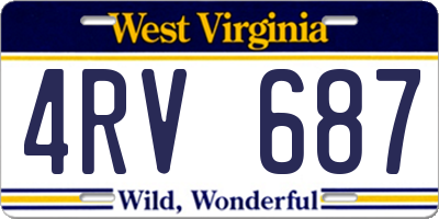WV license plate 4RV687