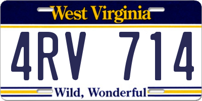 WV license plate 4RV714