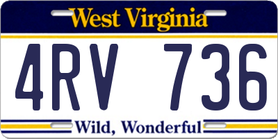 WV license plate 4RV736