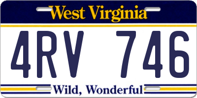 WV license plate 4RV746