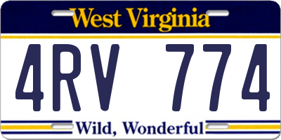 WV license plate 4RV774