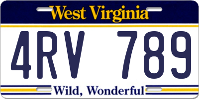 WV license plate 4RV789