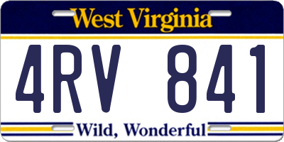 WV license plate 4RV841
