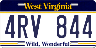 WV license plate 4RV844
