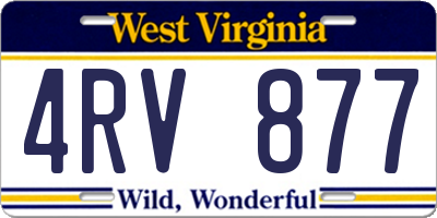 WV license plate 4RV877
