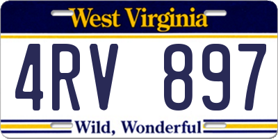 WV license plate 4RV897