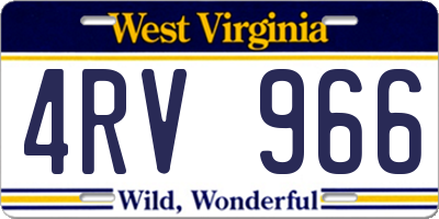 WV license plate 4RV966