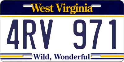 WV license plate 4RV971